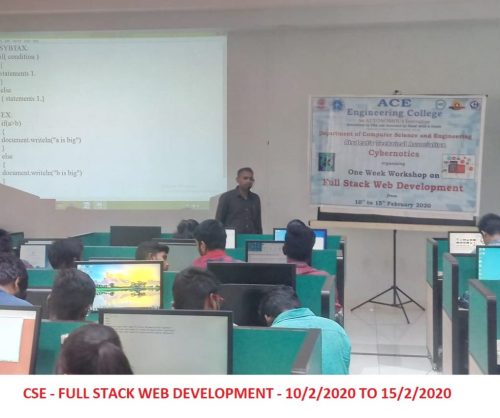 WORKSHOP ON FULL STACK WEB DEVELOPMENT