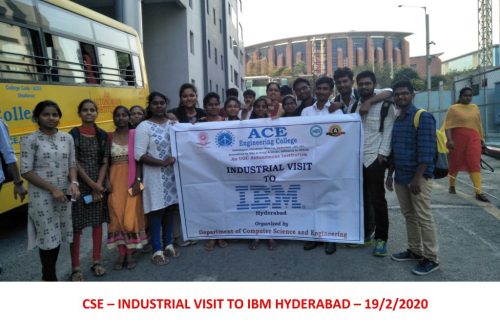 INDUSTRIAL VISIT FOR III YEAR STUDENTS TO IBM HYDERABAD @ 19th February 2020